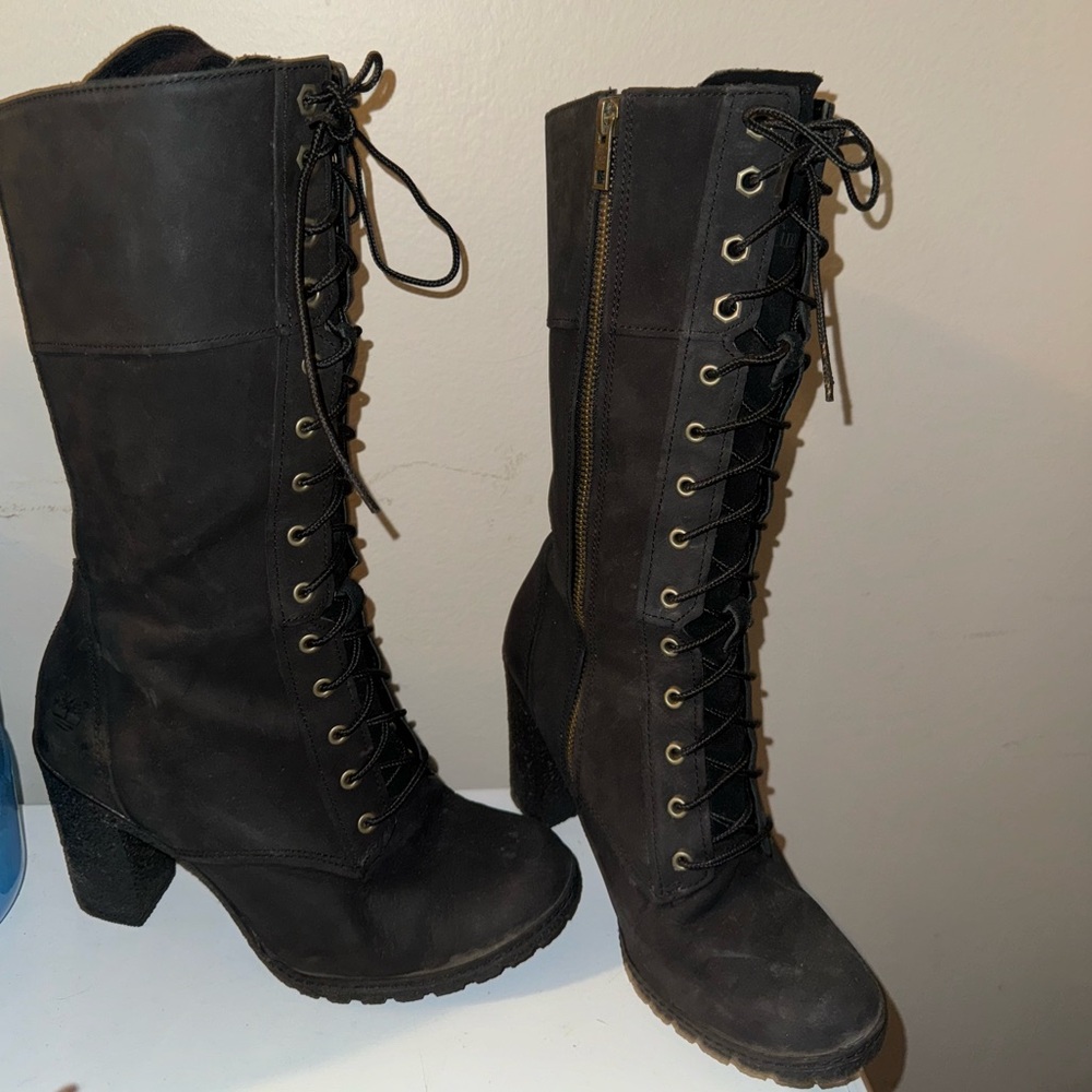 Timberland waterproof high heel boots size 7